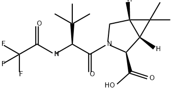 (1R,2S,5S)-3-((S)-3,3-dimethyl-2-(2,2,2-trifluoracetamido)butanoyl)-6,6-dimethyl-3-azabicyclo[3.1.0]hexaan -2-carbonzuur
