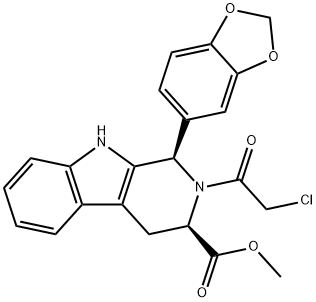 (1R,3R)-METHYL-1,2,3,4-TETRAHYDRO-2-CHLOROACETYL-1-(3,4-METHYLEENDIOXYFENYL)-9H-PYRIDO[3,4-B]INDOOL-3-CARBOXYLAAT