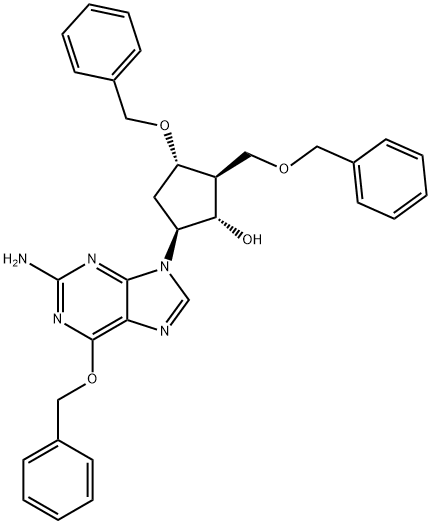 (1S,2S,3S,5S)-5-(2-Amino-6-(benzyloxy)-9H-purine-9-yl)-3-(benzyloxy)-2-(benzyloxymethyl)cyclopentanol