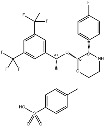 (2R,3S)-2-[(1R)-1-[3,5-Bis(trifluormethyl)fenyl]ethoxy]-3-(4-fluorfenyl)morfoline 4-methylbenzeensulfonaat