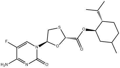 (2R,5S)-5-(4-amino-5-fluor-2-oxo-1(2H)-pyrimidinyl)-1,3-Oxathiolaan-2-carbonzuur, (1R,2S,5R)-5- methyl-2-(1-methylethyl)cyclohexylester