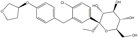(2S,3R,4S,5S,6R)-2-(3-(4-((S)-tetrahydrofuran-3-yloxy)benzyl)-4-chloorfenyl)-tetrahydro-6-(hydroxymethyl)-2-methoxy -2H-pyran-3,4,5-triol