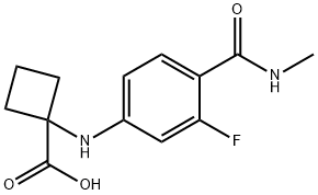 1-((3-fluor-4-(methylcarbamoyl)fenyl)amino)cyclobutaancarbonzuur