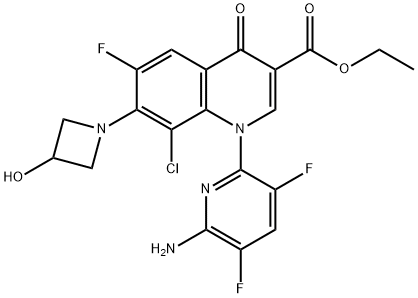 1-(6-Amino-3,5-difluor-2-pyridinyl)-8-chloor-6-fluor-1,4-dihydro-7-(3-hydroxy-1-azetidinyl)-4-oxo-3- chinolinecarbonzuur-ethylester
