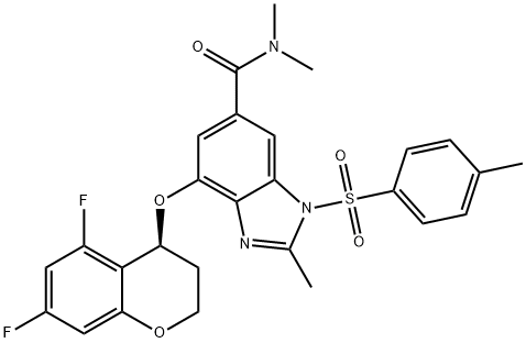 1H-Benzimidazool-6-carboxamide, 4-[[(4S)-5,7-difluor-3,4-dihydro-2H-1-benzopyran-4-yl]oxy]-N,N,2-trimethyl-1 -[(4-methylfenyl)sulfonyl]-