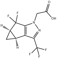 1H-Cyclopropa[3,4]cyclopenta[1,2-c]pyrazool-1-azijnzuur, 5,5-difluor-3b,4,4a,5-tetrahydro-3-(trifluormethyl)-, (3bS,4aR )-