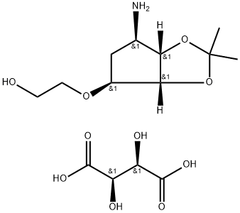 2-((3aR,4S,6R,6aS)-6-amino-2,2-dimethyltetrahydro-3aH-cyclopenta[d][1,3]dioxol-4-yloxy)ethanol L-tatarinezuur