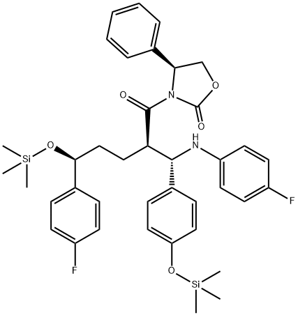 3-[(2R,5S)-5-(4-fluorfenyl)-2-[(S)-[(4-fluorfenyl(amino)]][4-[trimethylsilyl]-oxy]fenyl]methyl]-1- oxo-5-[(trimethylsily)-oxy]pentyl]-4-fenyl-(4S)-2-oxazolidinon