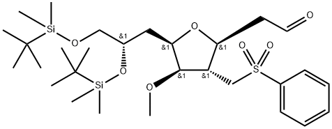 3,6-Anhydro-2,4,7-trideoxy-8,9-bis-O-[(1,1-dimethylethyl)dimethylsilyl]-5-O-methyl-4-[(fenylsulfonyl)methyl]-D- glycero-D-gulo-nonose