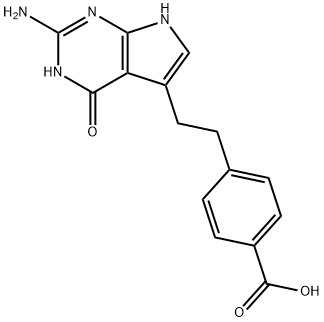 4-[2-(2-Amino-4,7-dihydro-4-oxo-1H-pymol[2,3-d]pyrimodin-5-yl)ethyl]benzoëzuur