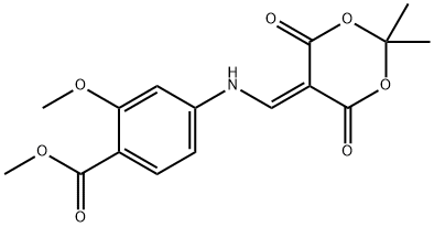 4-[(2,2-Dimethyl-4,6-dioxo-[1,3]dioxan-5-ylideenmethyl)-amino]-2-methoxybenzoëzuurmethylester