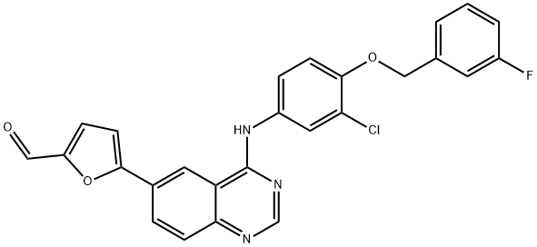 5-[4-((3-Chloor-4-((3-fluorbenzyl)oxy)fenyl)amino)chinazoline-6-yl]-2-furaldehyde
