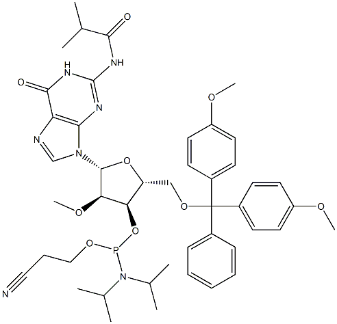 5'-O-(4,4-Dimethoxytrityl)-2'-O-methyl-N-isobutyrylguanosine-3'-(2-cyaanethyl-N,N-diisopropyl)fosforamidiet