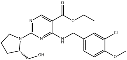 5-PyriMidinecarbonzuur, 4-[[(3-chloor-4-Methoxyfenyl)Methyl]aMino]-2-[(2S)-2-(hydroxyMethyl)-1-pyrrolidinyl]-, ethylester
