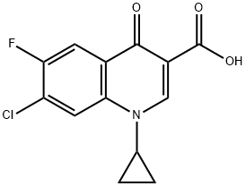 7-chloor-1-cyclopropyl-6-fluor-1,4-dihydro-4-oxochinoline-3-carbonzuur