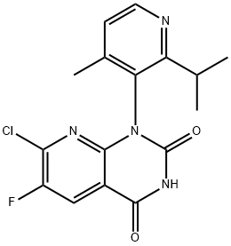 7-chloor-6-fluor-1-(2-isopropyl-4-methylpyridine-3-yl)pyrido[2,3-d]pyrimidine-2,4(1H,3H)-dion