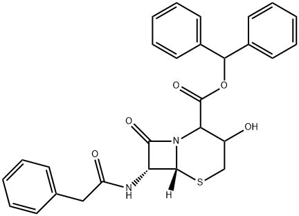 benzhydryl(6R,7R)-3-hydroxy-8-oxo-7-(2-fenylaceetamido)-5-thia-1-azabicyclo[4.2.0]octaan-2-carboxylaat