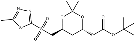 D-erythro-Hexonzuur, 2,4,6-trideoxy-3,5-O-(1-methylethylideen)-6-[(5-methyl-1,3,4-thiadiazool-2-yl)sulfonyl]- , 1,1-dimethylethylester