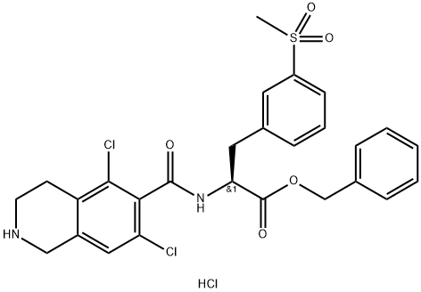 L-Fenylalanine, N-[(5,7-dichloor-1,2,3,4-tetrahydro-6-isochinolinyl)carbonyl]-3-(methylsulfonyl)-, fenylmethylester, hydrochloride (1:1)