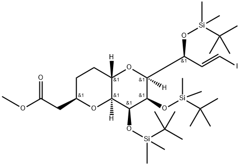 Methyl-2-((2R,4aS,6S,7R,8S,8aS)-7,8-bis((tert-butyldimethylsilyl)oxy)-6-((S,E)-1-((tert-butyldimethylsilyl)oxy )-3-joodallyl)octahydropyrano[3,2-b]pyraan-2-yl)acetaat
