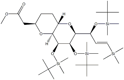 methyl-2-((2R,4aS,6S,7R,8S,8aS)-7,8-bis((tert-butyldimethylsilyl)oxy)-6-((S,E)-1- ((tert-butyldimethylsilyl)oxy )-3-(trimethylsilyl)allyl)octahydropyrano[3,2-b]pyran-2-yl)acetaat
