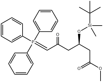 Methyl-(3R)-3-(tert-butyldimethylsilyloxy)-5-oxo-6-trifenylfosforanylideenhexanoaat