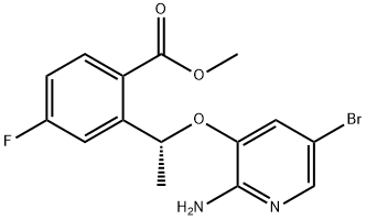 methyl(R)-2-(1-((2-amino-5-broompyridine-3-yl)oxy)ethyl)-4-fluorbenzoaat