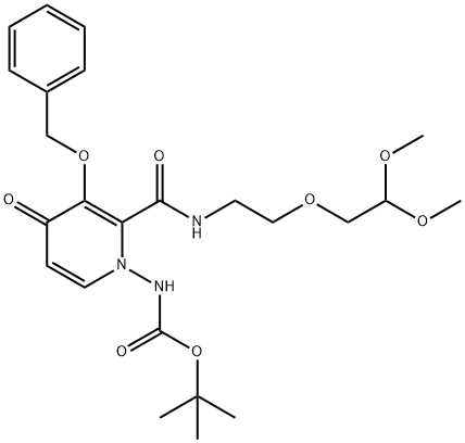 N-[2-[[[2-(2,2-dimethoxyethoxy)ethyl]amino]carbonyl]-4-oxo-3-(fenylmethoxy)-1(4H)-pyridinyl]-carbaminezuur-1,1-dimethylethylester
