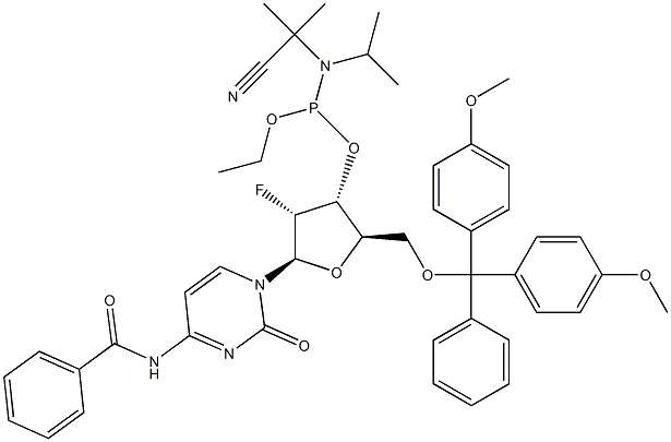 N4-benzoyl-2'-deoxy-5'-O-DMT-2'-fluorcytidinefosforamidiet