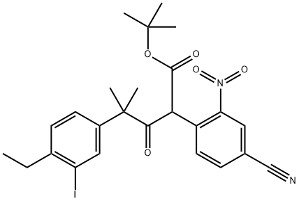 tert-butyl-2-(4-cyaan-2-nitrofenyl)-4-(4-ethyl-3-joodfenyl)-4-methyl-3-oxopentanoaat