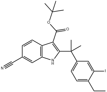tert-butyl-6-cyaan-2-(2-(4-ethyl-3-joodfenyl)propaan-2-yl)-1H-indool-3-carboxylaat